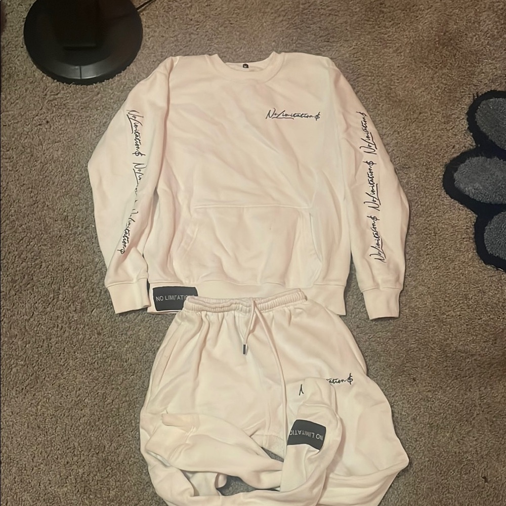 White Sweatshirt and Sweatpants